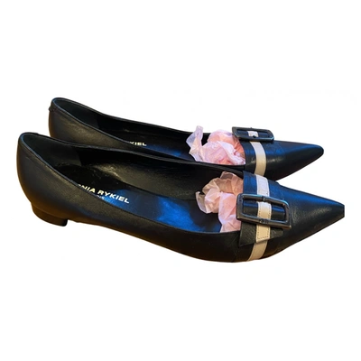 Pre-owned Sonia Rykiel Leather Ballet Flats In Black