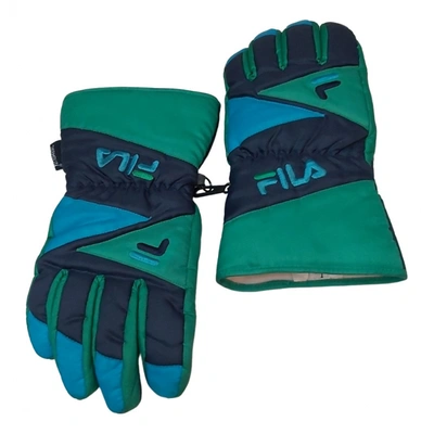 Pre-owned Fila Gloves In Green