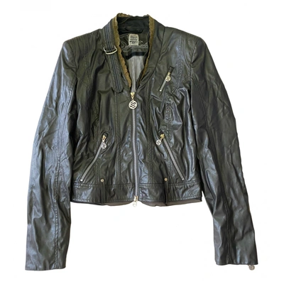 Pre-owned Sportalm Leather Jacket In Green