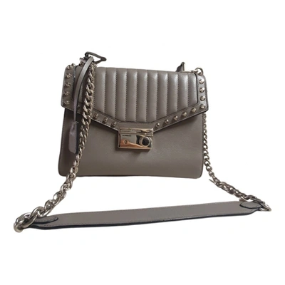 Pre-owned Prada Leather Handbag In Grey