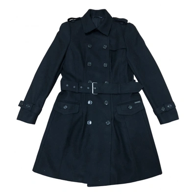 Pre-owned Galliano Wool Trench Coat In Black