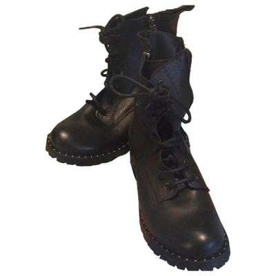 Pre-owned Rinascimento Lace Up Boots In Black