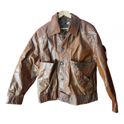 Pre-owned Pollini Leather Jacket In Brown