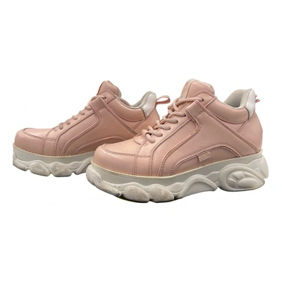 Pre-owned Buffalo Vegan Leather Trainers In Pink