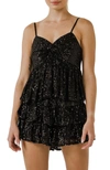Endless Rose Sequins Tank Top In Black