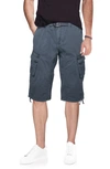 X-ray Men's Big And Tall Belted Capri Cargo Shorts In Steel