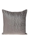 Parkland Collection Basil Quilted Velvet Throw Pillow In Taupe