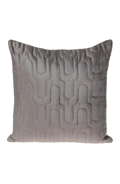 Parkland Collection Basil Quilted Velvet Throw Pillow In Taupe