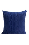 Parkland Collection Basil Quilted Velvet Throw Pillow In Blue