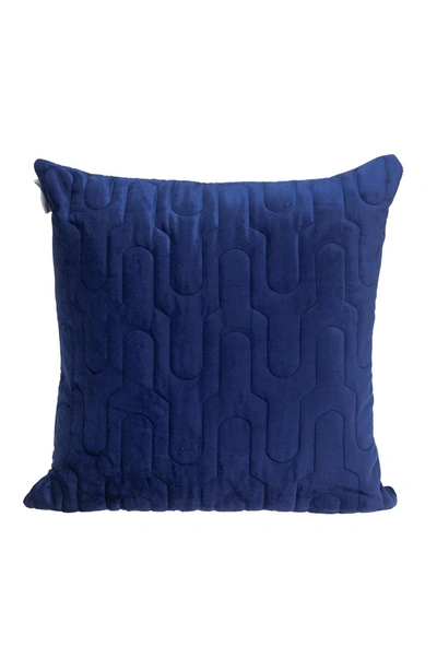 Parkland Collection Basil Quilted Velvet Throw Pillow In Blue