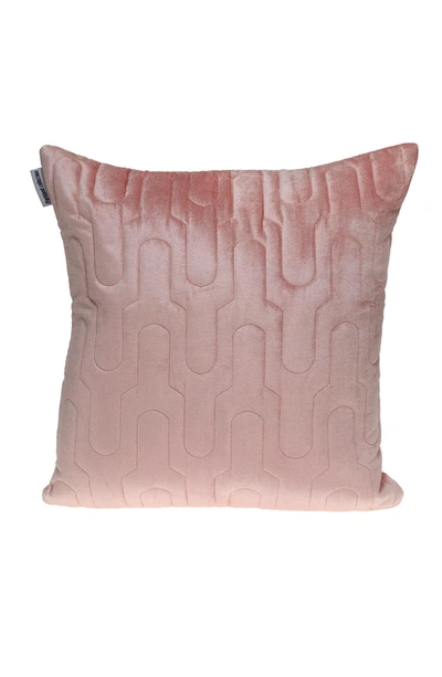 Parkland Collection Basil Quilted Velvet Throw Pillow In Pink
