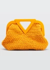 Bottega Veneta Point Small Crocket Rubber Top-handle Bag In Tangerine