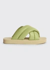 Proenza Schouler Float Crisscross Strap Slide Sandal In Pastel Green