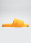 Bottega Veneta Intrecciato Logo-embossed Slides In Tangerine