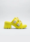 Bottega Veneta Women's Lime Flash Bomber Open-toe Leather Sandals In Kiwi