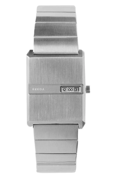 Breda Pulse Digital Stainless Steel Bracelet Watch, 26mm X 7mm In Silver