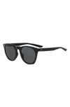 Nike Essential Horizon 51mm Sunglasses In Black/silver/polarized Grey