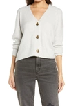 Madewell Cameron Cropped V Neck Cardigan In Heather Smoke