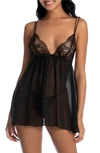 IN BLOOM BY JONQUIL HEIDI BABYDOLL CHEMISE & THONG