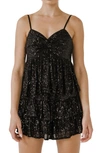 Endless Rose Sequins Tank Top In Black