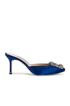 Manolo Blahnik Hangisimu 70 Satin Pump In True Blue