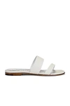 Manolo Blahnik Dual-band Embossed Flat Sandals In Blanc De Blanc