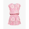 Melissa Odabash Keri Ruffled Crochet-trimmed Floral-print Voile Mini Dress
