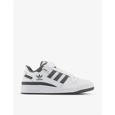 Adidas Originals Forum 84 Round-toe Leather Low-top Trainers In White Grey Four White