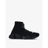 Balenciaga Speed 2.0 Lace-up Recycled-knit Trainers In Black
