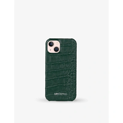 Mintapple Green Alligator-embossed Leather Iphone 13 Case