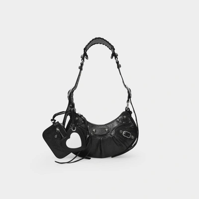 BALENCIAGA CAGOLE SHOULDER XS BAG - BALENCIAGA -  BLACK - LEATHER
