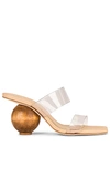Cult Gaia Nhu Dual-band Sphere Sandals In Brown