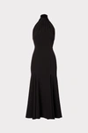Milly Penelope High-neck Cady Dress In Black