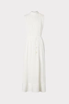 Milly Cami Top Pleated Midi Dress In White