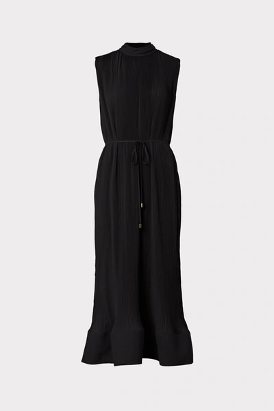 MILLY MELINA SOLID PLEATED DRESS