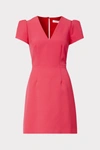 Milly Atalie Short Cady Dress In  Pink