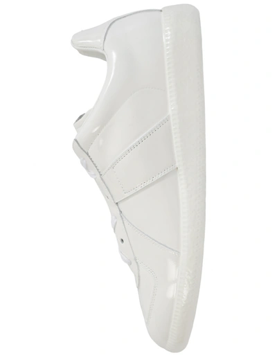 MAISON MARGIELA REPLICA PATENT LEATHER SNEAKERS IN WHITE