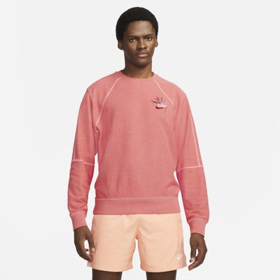 Nike Sportswear Club Men's French Terry Sweatshirt In Pink Salt