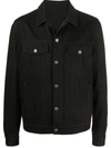 Balmain Logo-tape Denim Jacket In Schwarz