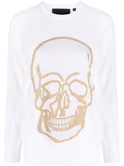 Philipp Plein Skull-print Jumper In Weiss