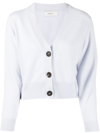 Pringle Of Scotland Cropped Button-up Cardigan In Blau