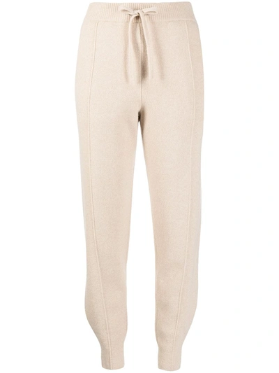 Pringle Of Scotland Tapered-leg Knitted Trousers In Braun