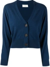 Pringle Of Scotland Cropped Button-up Cardigan In Blau