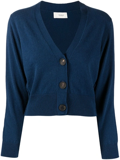Pringle Of Scotland Cropped Button-up Cardigan In Blau
