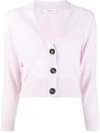 Pringle Of Scotland V-neck Cropped Cashmere Cardigan In Rosa