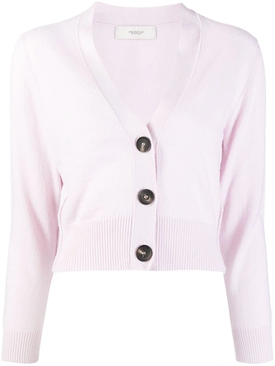 Pringle Of Scotland V-neck Cropped Cashmere Cardigan In Rosa