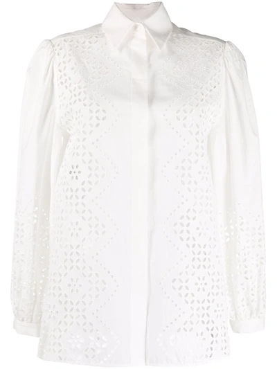 Alberta Ferretti Broderie Anglaise White Shirt - Atterley