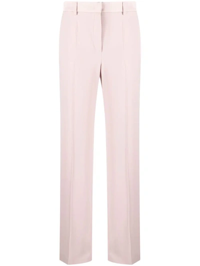 Alberta Ferretti Satin-trim Wide-leg Trousers In Rosa