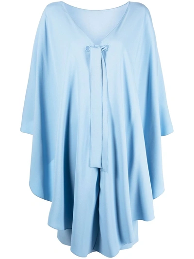 Alberta Ferretti Bow-detail Draped Dress In Blau