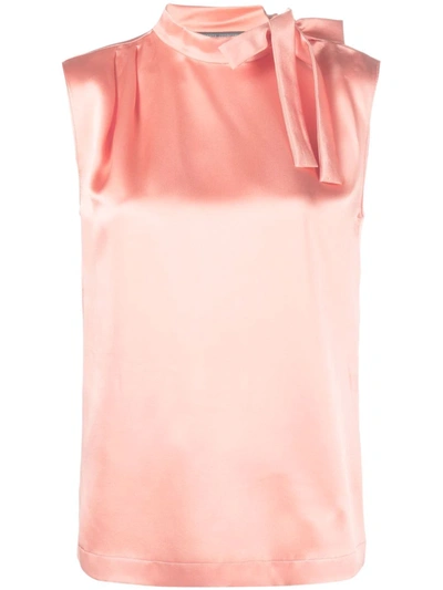 Alberta Ferretti Bow-detail Satin Blouse In Rosa